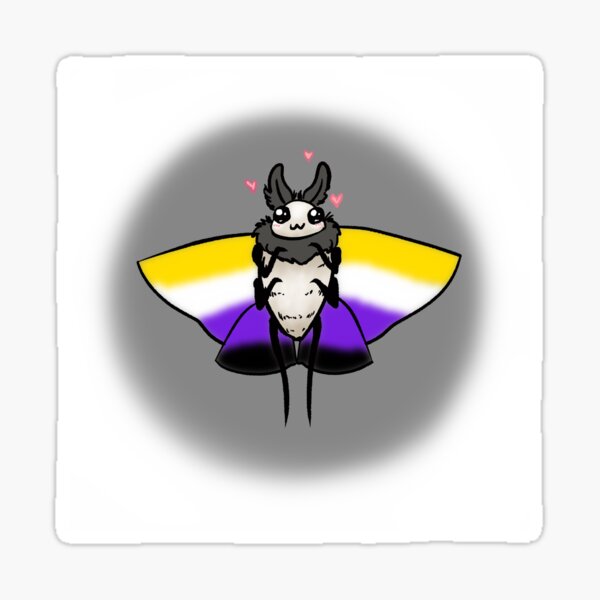 Non-binary Pride Dust the Moth Sticker