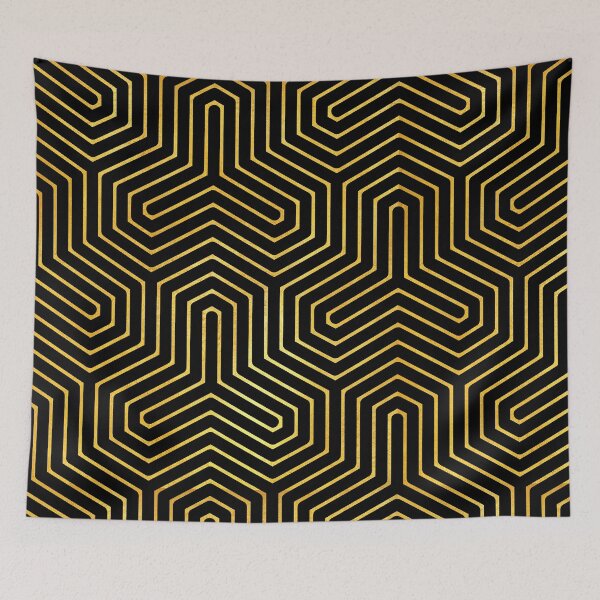 Item preview, Disco Days black, gold Modern Geometric Op Art designed and sold by Glimmersmith.