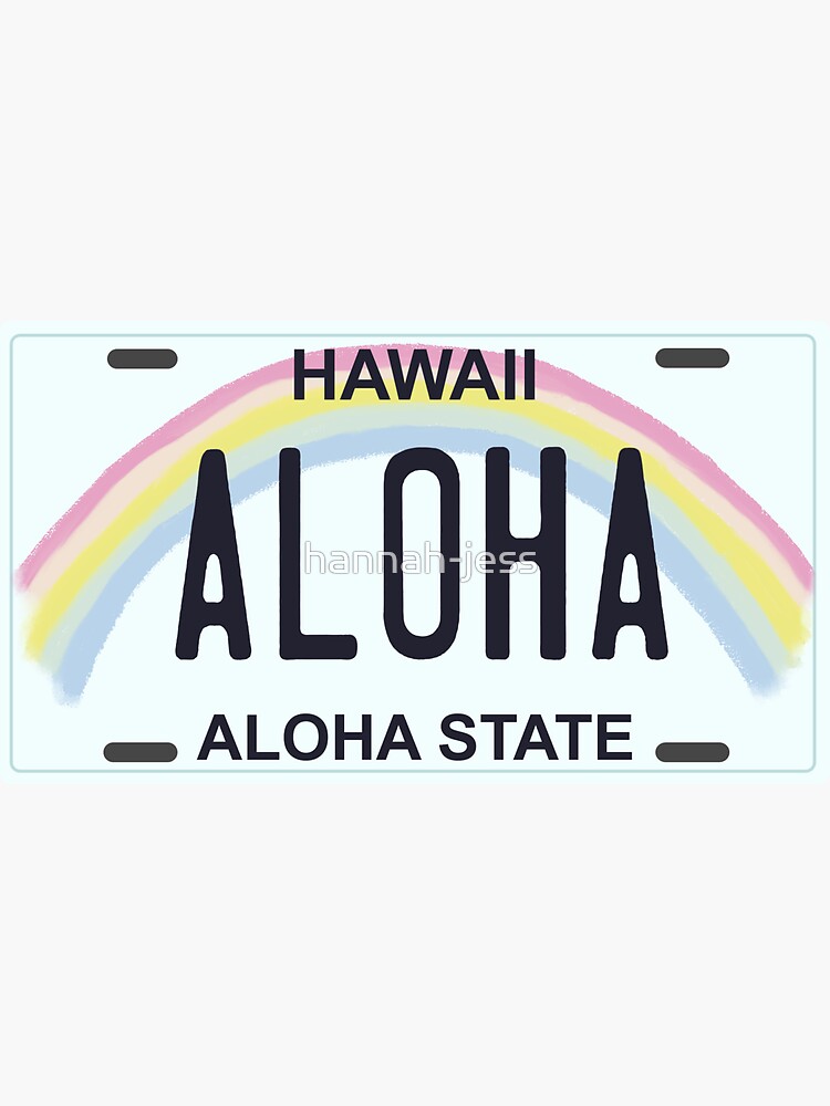 Hawaii License Plate Sticker for Sale by hannah-jess