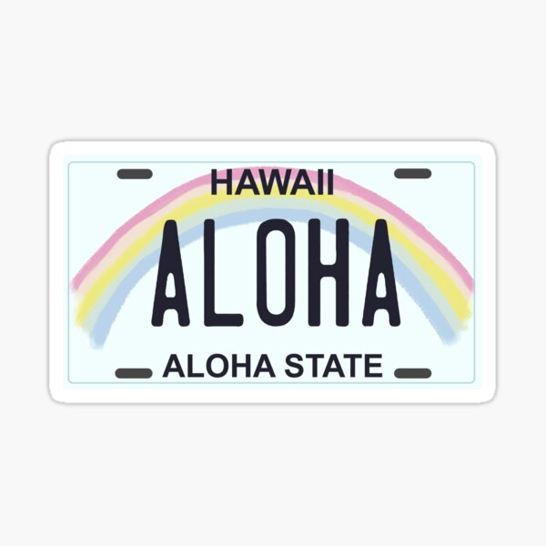 Hawaii Nummernschild Sticker