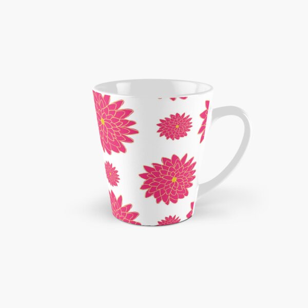 Pink and Yellow Dahlias in Three Sizes Pattern Tall Mug