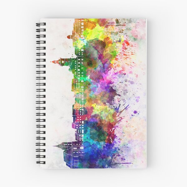 Item preview, Brasov skyline in watercolor background designed and sold by paulrommer.