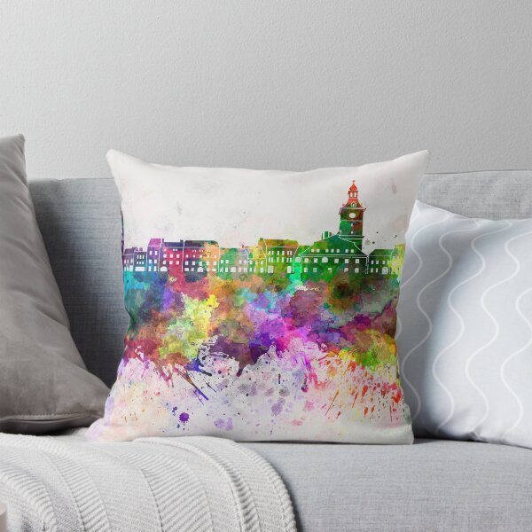 Item preview, Brasov skyline in watercolor background designed and sold by paulrommer.