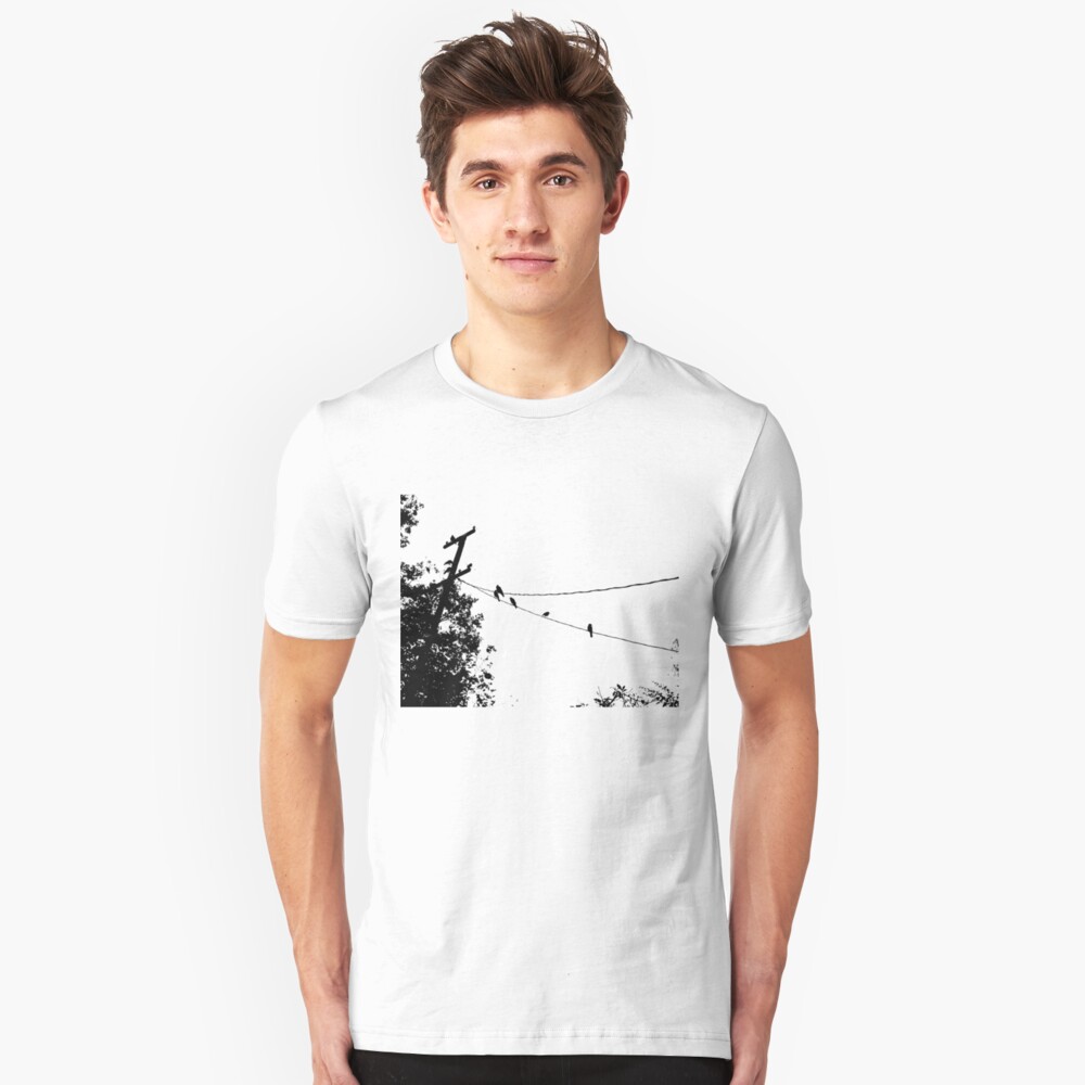 Crows on a wire Slim Fit T-Shirt