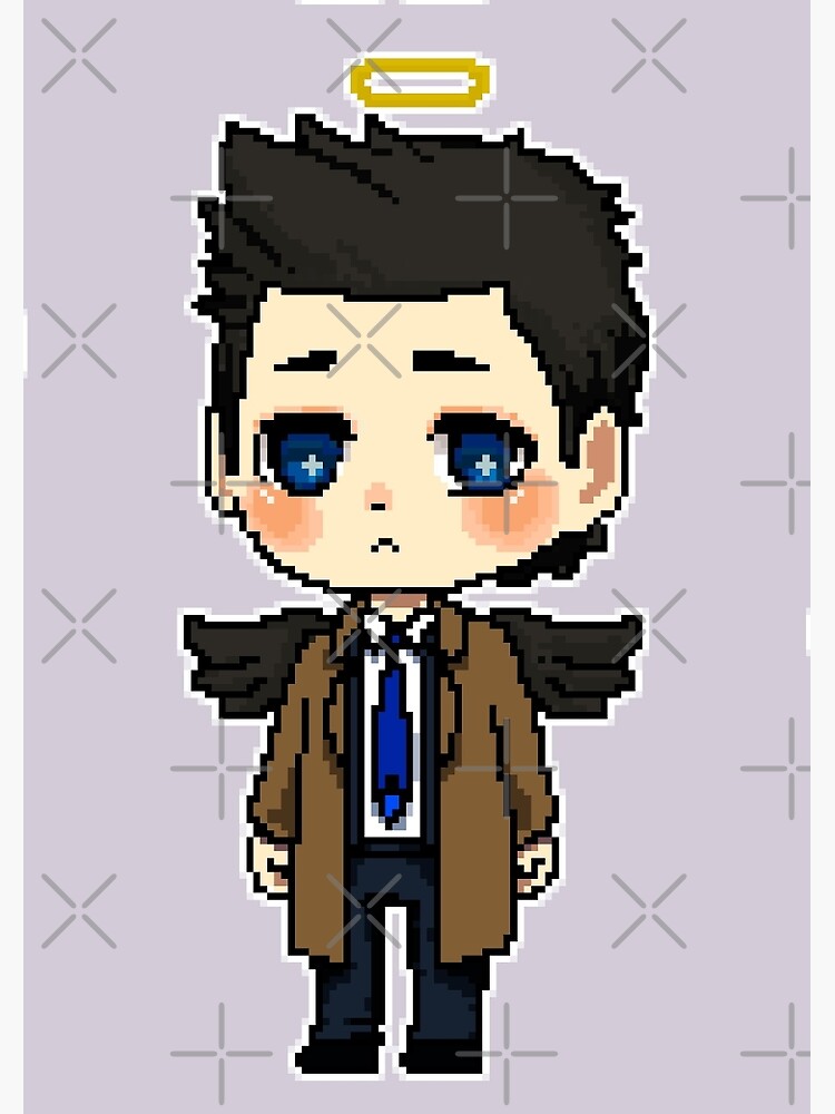 "Pixel Art Supernatural Castiel" Spiral Notebook by mybabybat | Redbubble