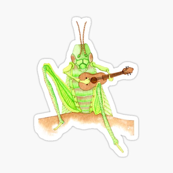 Grasshopper Playing a Ukulele Sticker