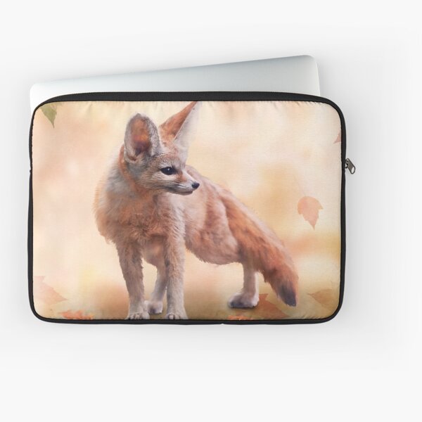 Item preview, Fennec Fox watercolor illustration on autumn background designed and sold by svetlanna.