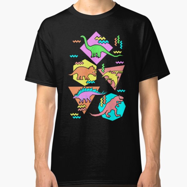 Nineties Dinosaurs Pattern Classic T-Shirt