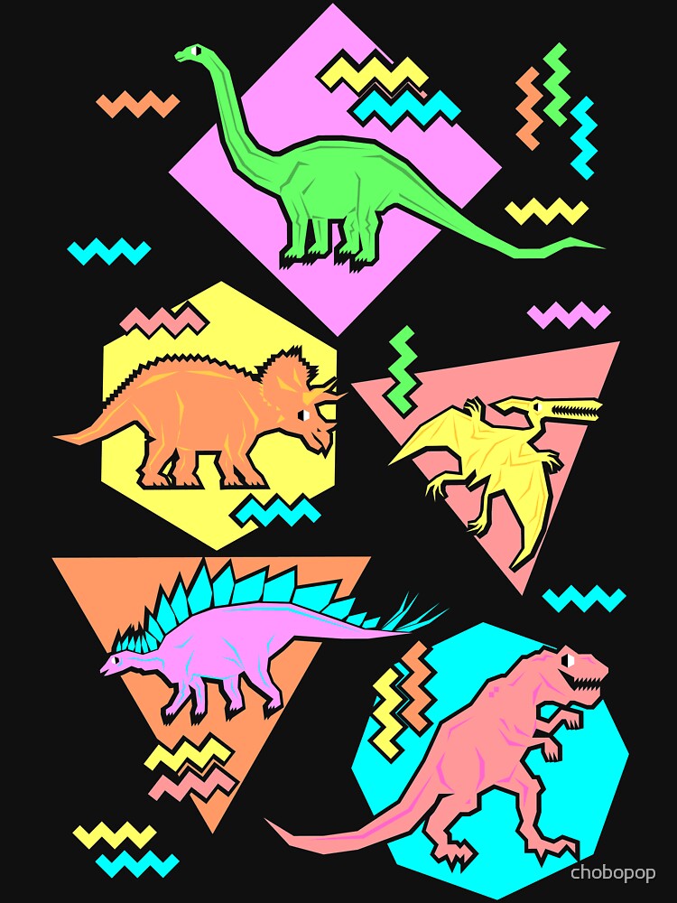 Nineties Dinosaurs Pattern by chobopop