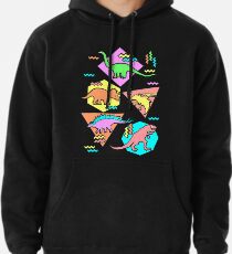 Nineties Dinosaurs Pattern Pullover Hoodie