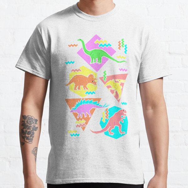 Nineties Dinosaurs Pattern Classic T-Shirt