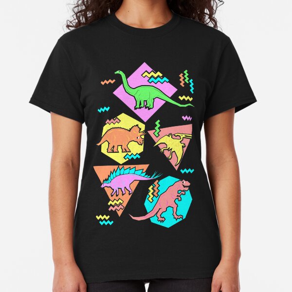 Nineties Dinosaurs Pattern Classic T-Shirt