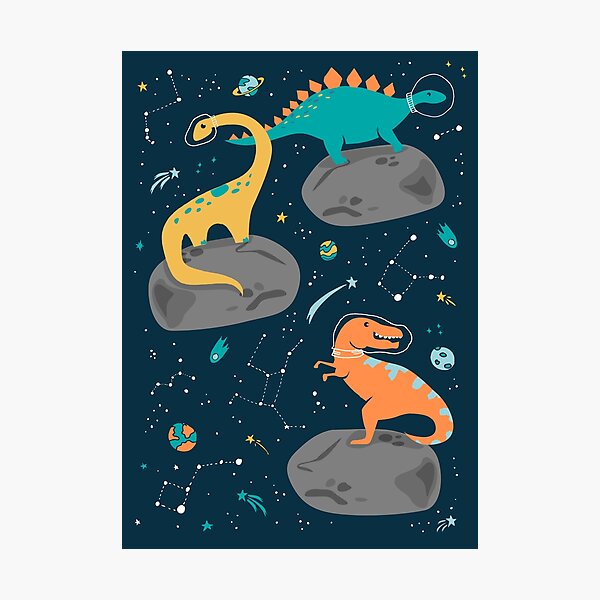 Artikel-Vorschau von Dinosaurier, die auf einem Asteroiden schweben, designt und verkauft von latheandquill.