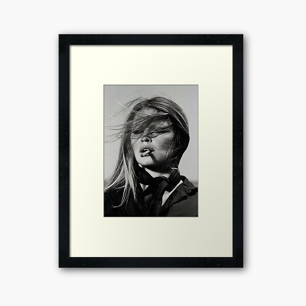 Brigitte Bardot Smoking Framed Art Print