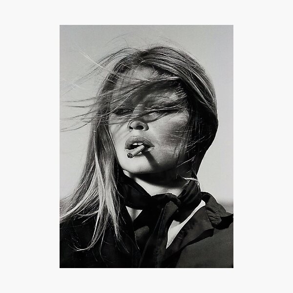 Brigitte Bardot Smoking Photographic Print