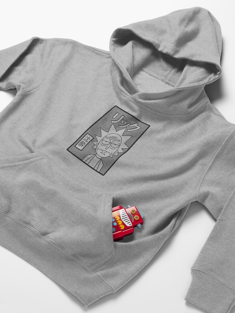Alternate view of Rick and Morty | Retro Japanese Rick Kids Pullover Hoodie