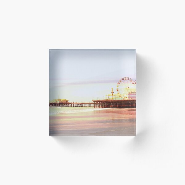 Santa Monica Pier Sunrise Acrylic Block