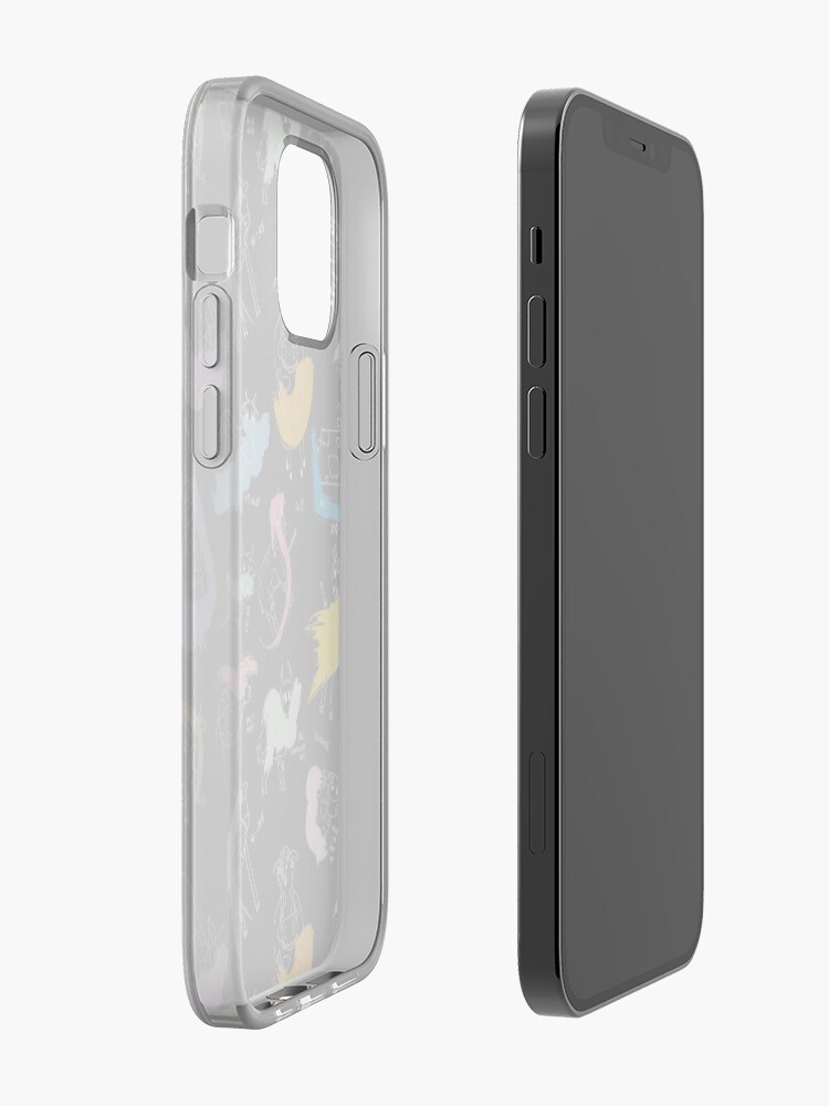 Alternate view of Funny cows line drawing with color splashes dark iPhone Case & Cover