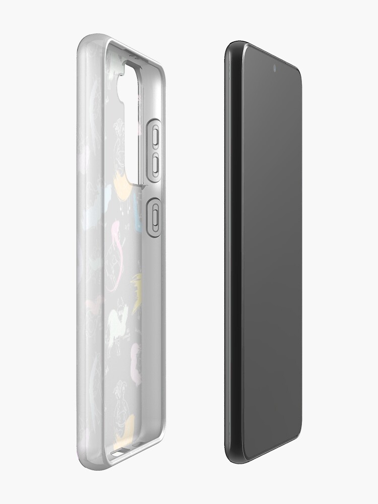 Alternate view of Funny cows line drawing with color splashes dark Case & Skin for Samsung Galaxy