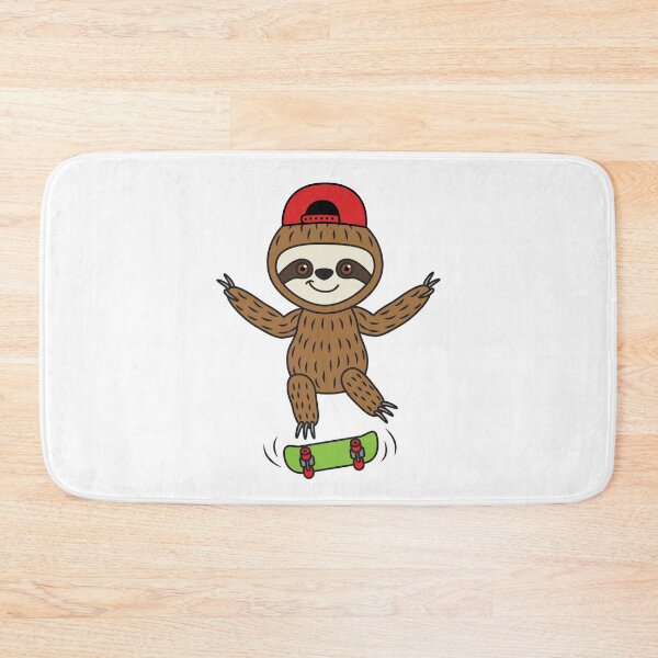 Item preview, Skate Sloth Kick flip peace sign Funny Cartoon skater skateboarding Cute Character designed and sold by LD ART.