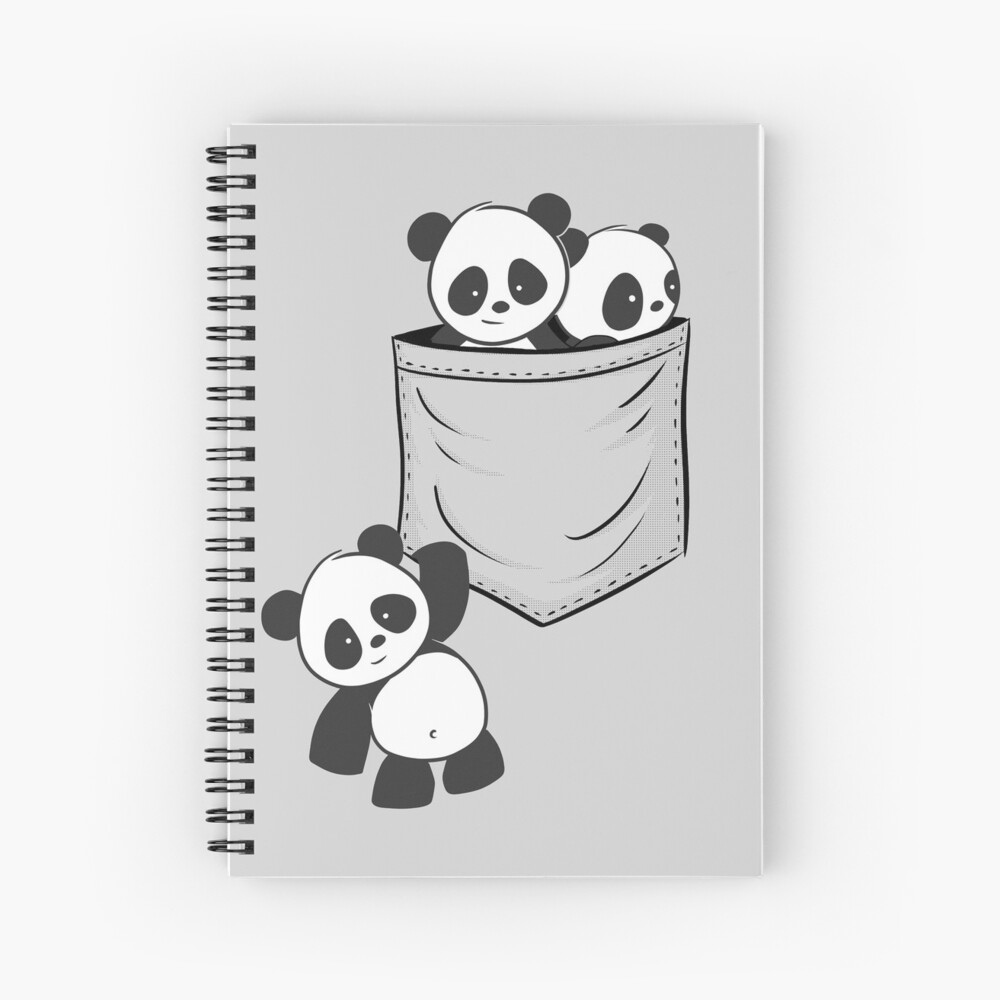 Panda Lovers Cute Kawaii Baby Pandas In Pocket Spiral Notebook By Skizzenmonster Redbubble