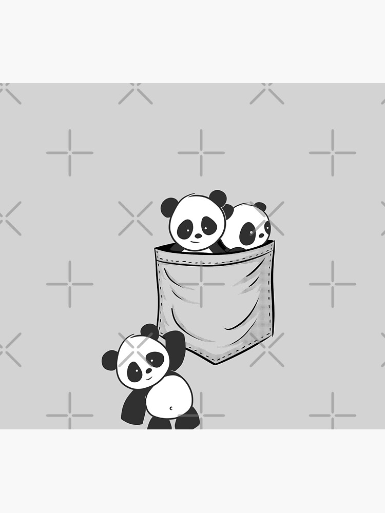 Panda Lovers Cute Kawaii Baby Pandas In Pocket Greeting Card By Skizzenmonster Redbubble