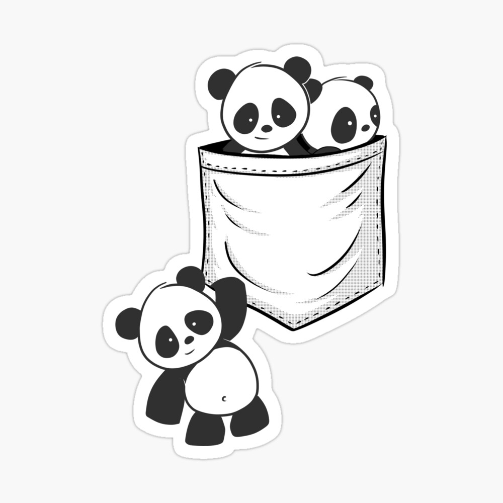 Panda Lovers Cute Kawaii Baby Pandas In Pocket Canvas Print By Skizzenmonster Redbubble