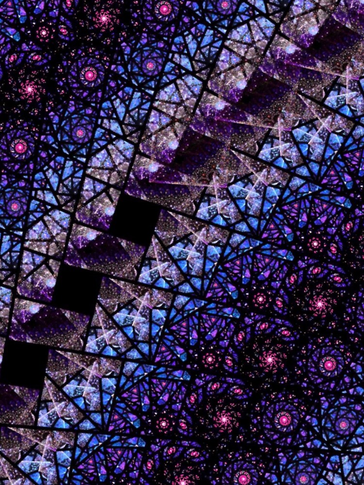 Blue and Purple Stained Glass Fractal by KirstenStar
