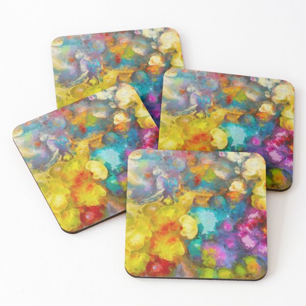Item preview, Stocksom Blue-Yellow- Splashes  5 designed and sold by Stocksom  Art Prints.