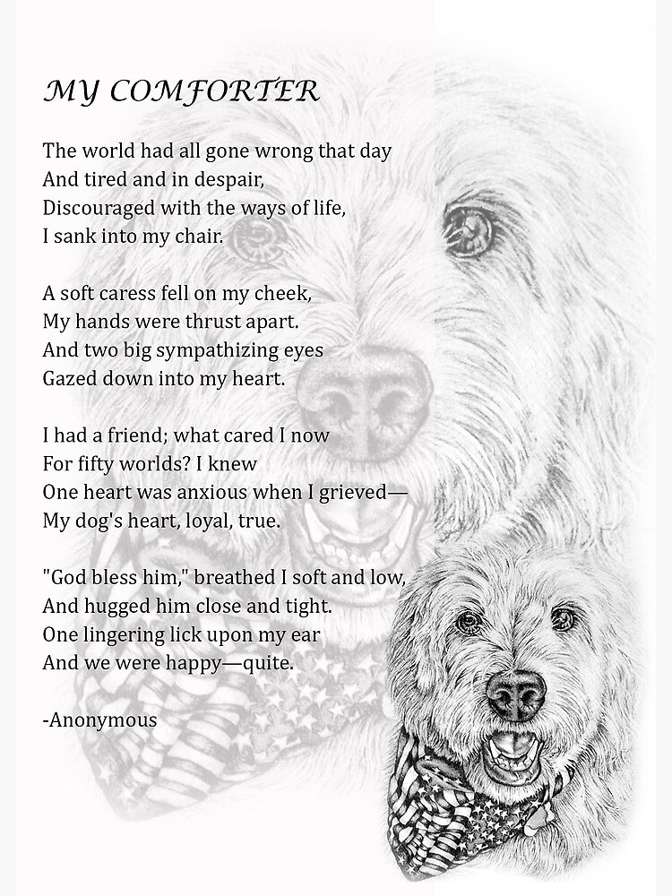 Golden Doodle Comforter Dog Art And Poem For Dog Mom And Dog Dad Greeting Card By Artistrybylm Redbubble