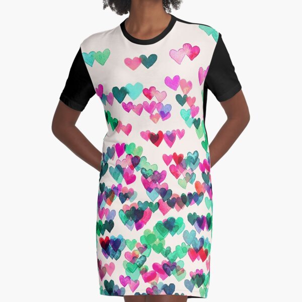 Heart Connections II - watercolor painting (color variation) Graphic T-Shirt Dress