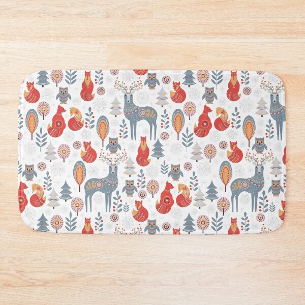 Item preview, Seamless pattern with winter forest, deer, owl and Fox. The Scandinavian style. designed and sold by Skaska.