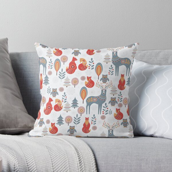 Scandinavian design throw clearance pillows