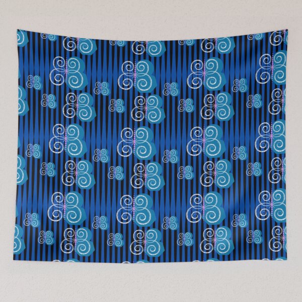 Item preview, Blue Stripes and Contemporary Butterfly designed and sold by KirstenStar.