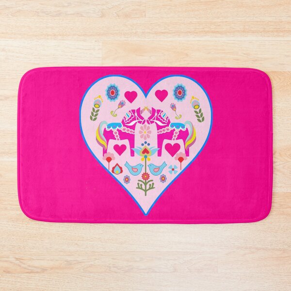 Item preview, Pink Dala Horse Unicorn Heart Swedish Dalecarlian Horse designed and sold by funnytshirtemp.