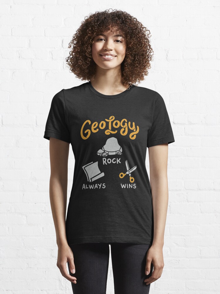 Alternative Ansicht von Felsen gewinnt immer Geologie-Felsen - lustiges Geologie-Zitat-Geschenk Essential T-Shirt