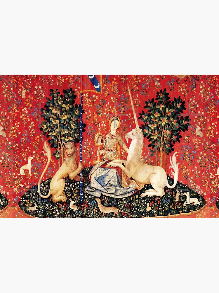 LADY AND UNICORN ,SIGHT Red Green Fantasy Flowers,Animals by BulganLumini