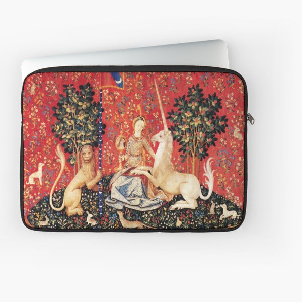 LADY AND UNICORN ,SIGHT Red Green Fantasy Flowers,Animals Laptop Sleeve