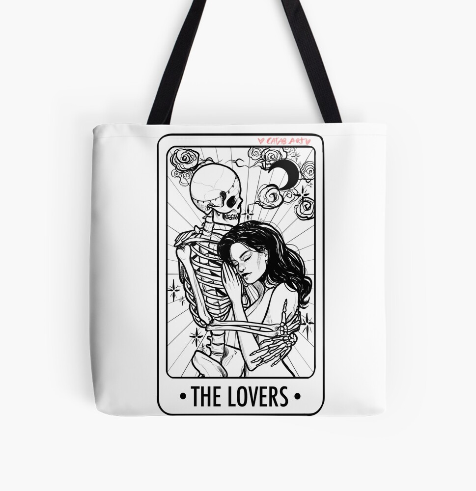 Star Crossed Lovers Book Trope, The Star Tarot Card, Retro Skeleton Witchy  Canvas Tote Bag, Shopping Bag