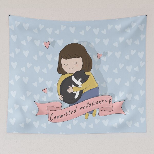 Item preview, Woman And Cat - Committed relationship designed and sold by ValentinaHramov.