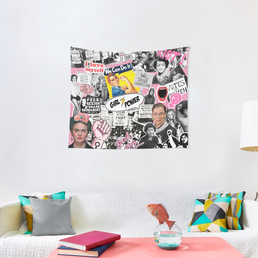 Feminism collage Tapestry