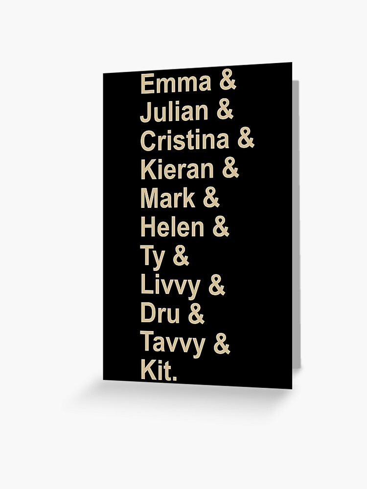 The Dark Artifices Character List Greeting Card By Bongik Redbubble
