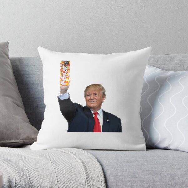 trump holding 4loko Throw Pillow
