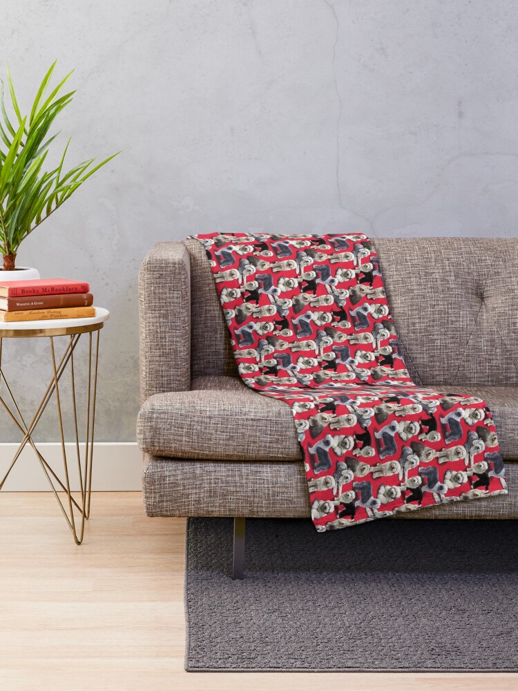 Alternate view of The Old English Sheepdog Throw Blanket