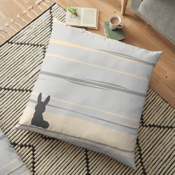 Rabbit in a storm Floor Pillow
