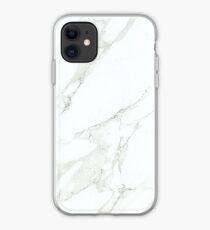 White and Black Light Marble Effect Stone Texture iPhone Case