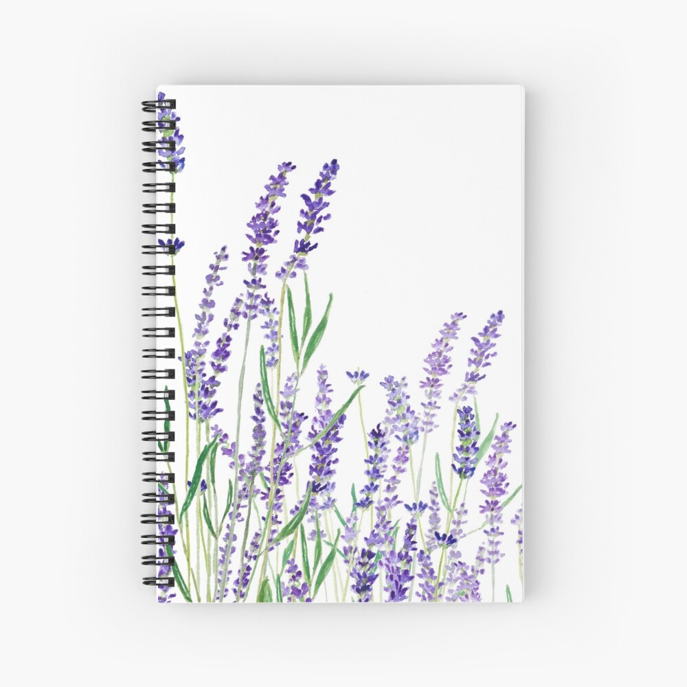 purple lavender horizontal watercolor Spiral Notebook
