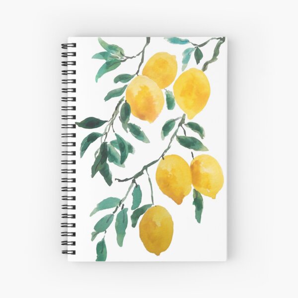 yellow lemon watercolor Spiral Notebook