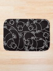 Minimalist Platypus Black and White Bath Mat
