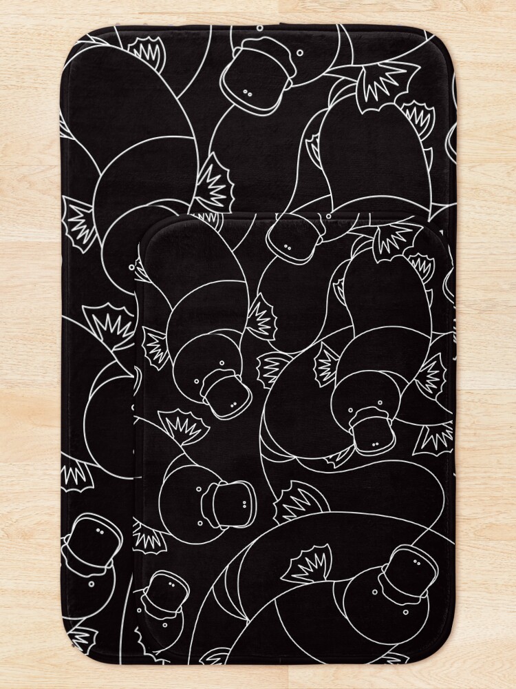 Alternate view of Minimalist Platypus Black and White Bath Mat